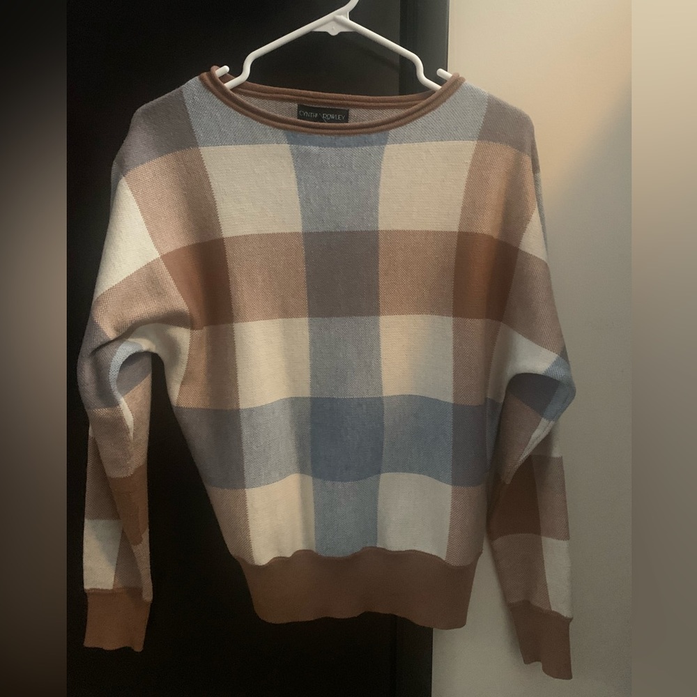 Cynthia Rowland checkered sweater XS